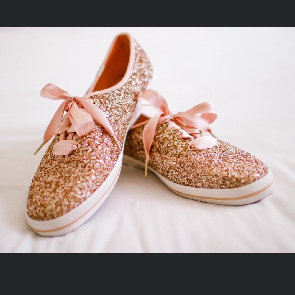Kate spade Keds pink sparkle sneakers size 9 1/2
